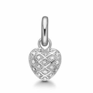 NEW STORY JEWELLERY women's harlequin heart drop charm pendant in silver